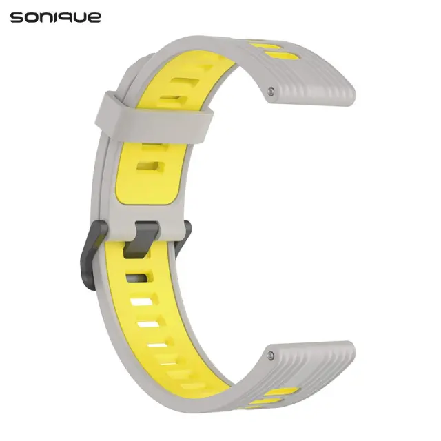 Sonique Soft Λουράκι Σιλικόνης Universal 22mm - Xiaomi Redmi Watch 5 Active / Redmi Watch 5 Lite - Γκρί / Κίτρινο