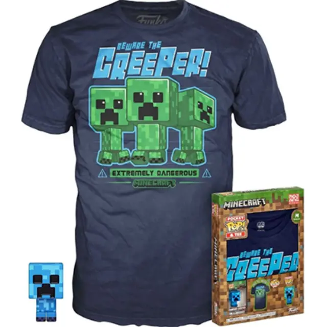 Funko Pop! Tees Games: Minecraft Charged Creeper Pocket Pop + Tee (S)