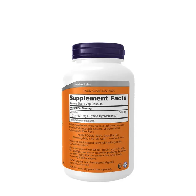 Now Foods L-Lysine 500 mg 250 Veg Capsules 2