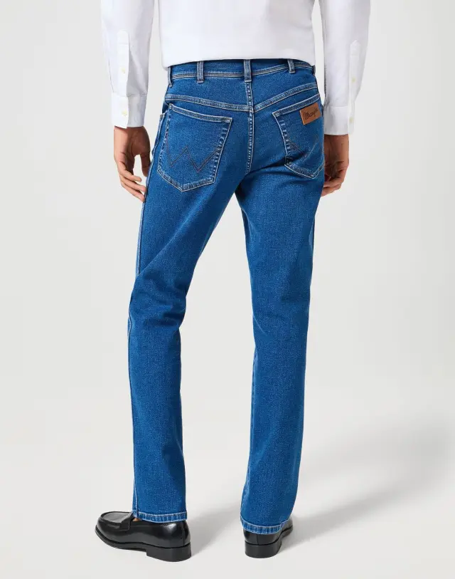 Wrangler Ανδρικό TEXAS 821 MIDNIGHT SHADOW Τζιν Βαμβακερό Παντελόνι Authentic Straight-Fit – Blue - 38W 34L 2