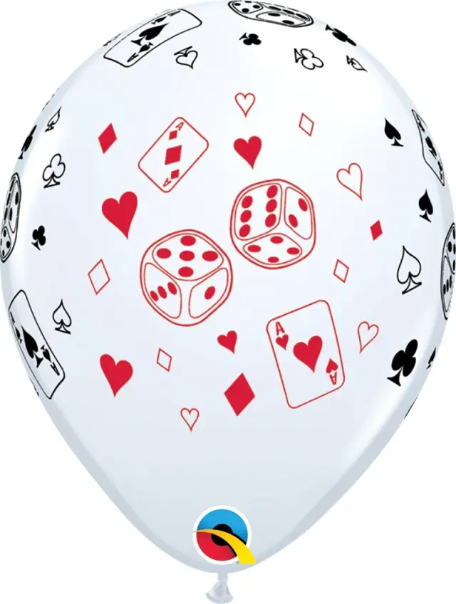 Μπαλόνια Λάτεξ 11 Cards and Dice White /25 τεμ