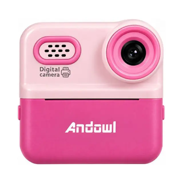 Andowl NO.C10 Παιδική Φωτογραφική Μηχανή 48MP με Θερμική Εκτύπωση Οπτικού Ζουμ 16x Ροζ