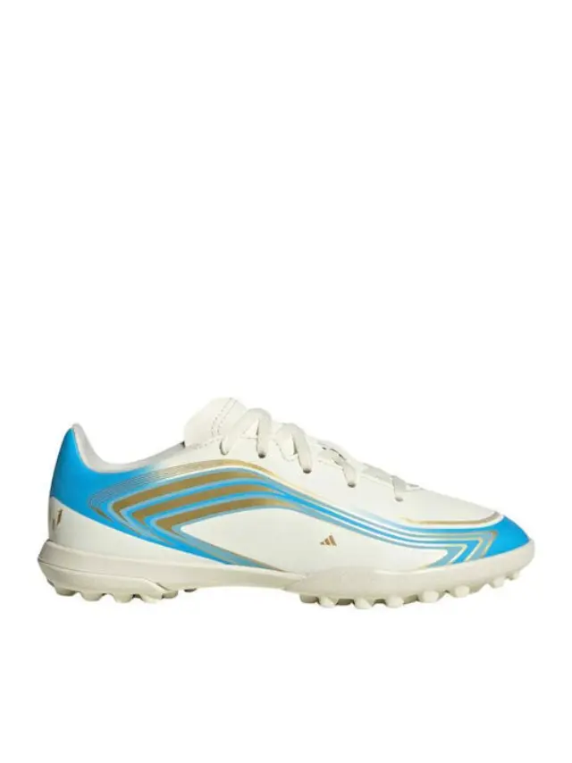 Adidas F50 Messi Club TF Kids Soccer Cleats & Shoes Turf White KK1380 - 38 2/3