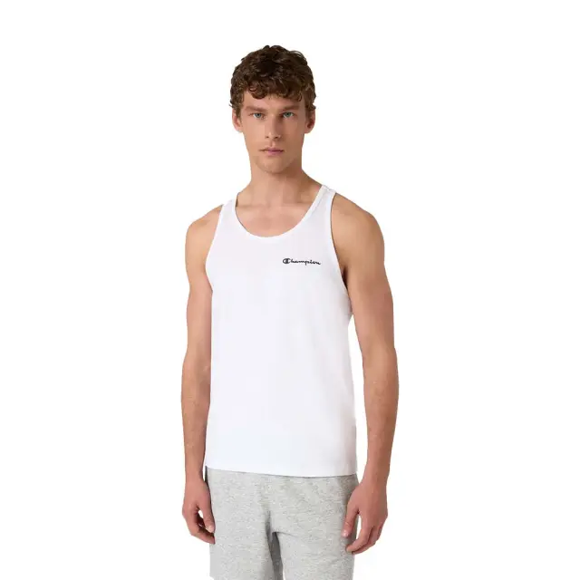 Champion Men's Standard Fit Chest Logo Tank Άσπρο 222171-WW001 (Champion)