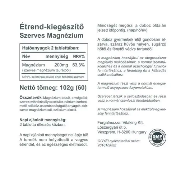 Vitaking Magnesium Taurate 100 mg 2