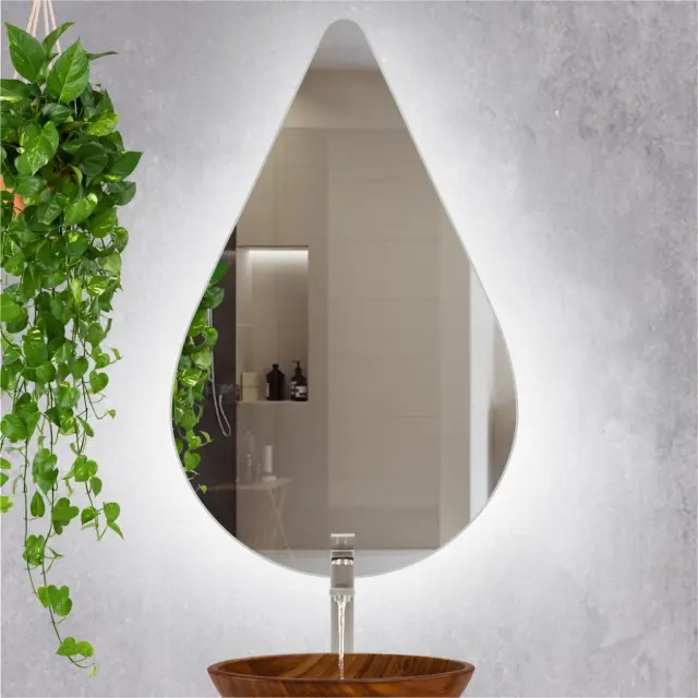 Stewehome Καθρέπτης Μπάνιου LED σε Σχήμα Σταγόνας 52x852 cm 3