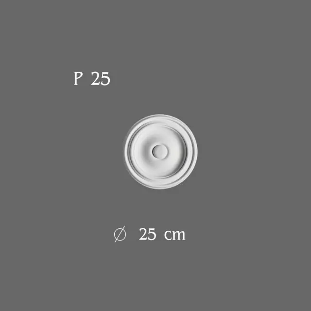 Deco Ροζέτα Οροφής φωτιστικού πολυστερίνης 250mm Λευκή / Ρ 25 2