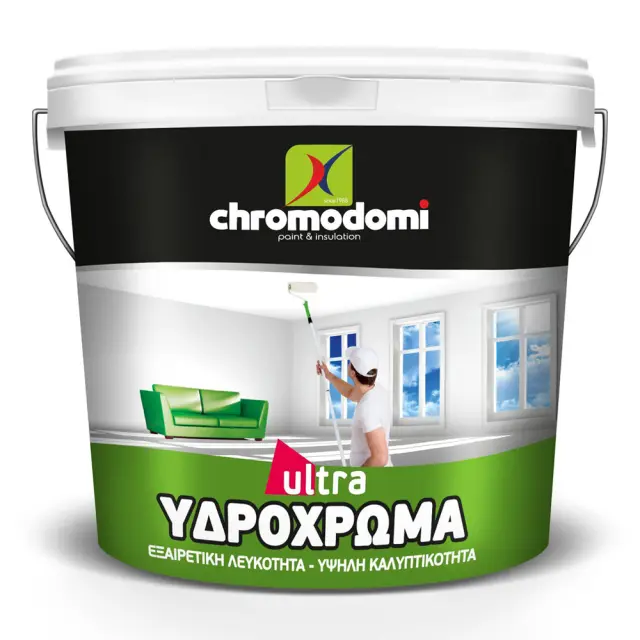 CHROMODOMI ΥΔΡΟΧΡΩΜΑ ULTRA – ΥΠΕΡΛΕΥΚΟ ΧΡΩΜΑ ΤΑΒΑΝΙΩΝ ΕΣΩΤΕΡΙΚΗΣ ΧΡΗΣΗΣ 3lt