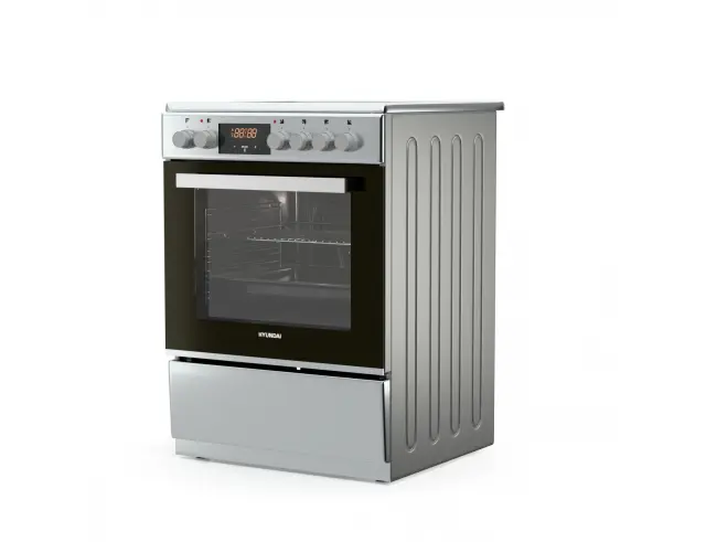 Κουζίνα Hyundai HCVC25V-7261V/S με κεραμικές εστίες, χωρητικότητα φούρνου 69L, 5 λειτουργίες ψησίματος και ενεργειακή κλάση Α HCVC25V-7261V/S 2