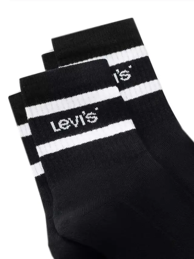 Levi's Uni Short Cut Sport Stripe Socks Μαύρο Black - 43/46 3
