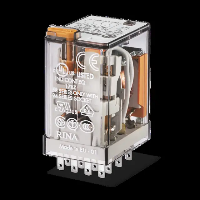 General purpose Rel. 4CO 7A/24VAC/Agni/Test button/Mech.ind. (55.34.8.024.0040)