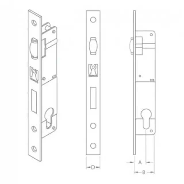 Domus Κλειδαριά Μπίλιας 20mm Με Κύλινδρο 54mm Χρυσό 92120 2