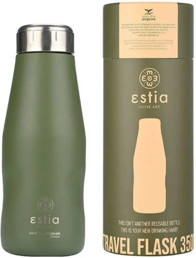 Estia Travel Flask Save the Aegean Μπουκάλι Θερμός Ανοξείδωτο BPA Free 350ml Forest Spirit