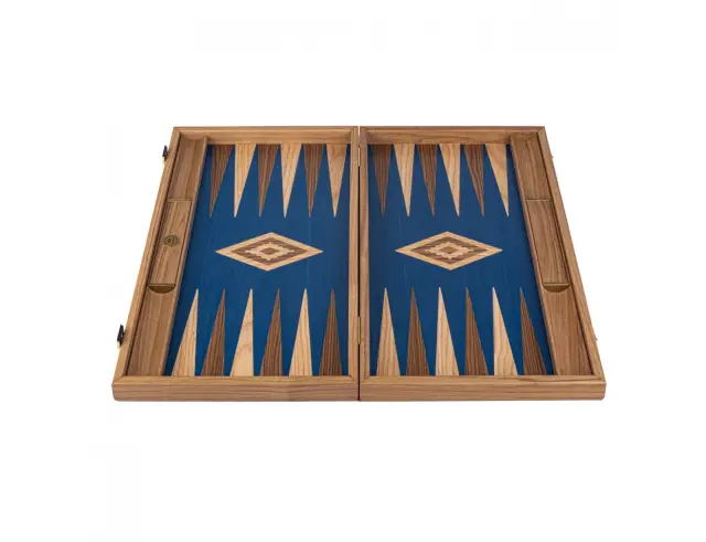 Σετ Χειροποίητο Τάβλι Premium Walnut with Blue Oak Manopoulos από Ξύλο με διαστάσεις 48x30cmBKO1 3