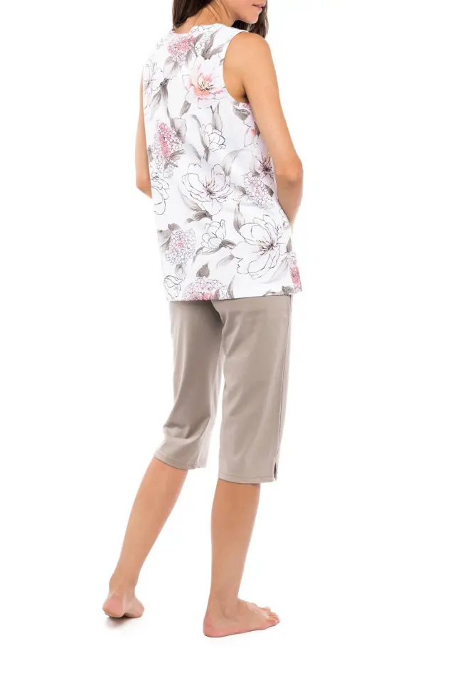 Γυναικεία Πιτζάμα κάπρι Pink Flower S1147 Pink Label 3