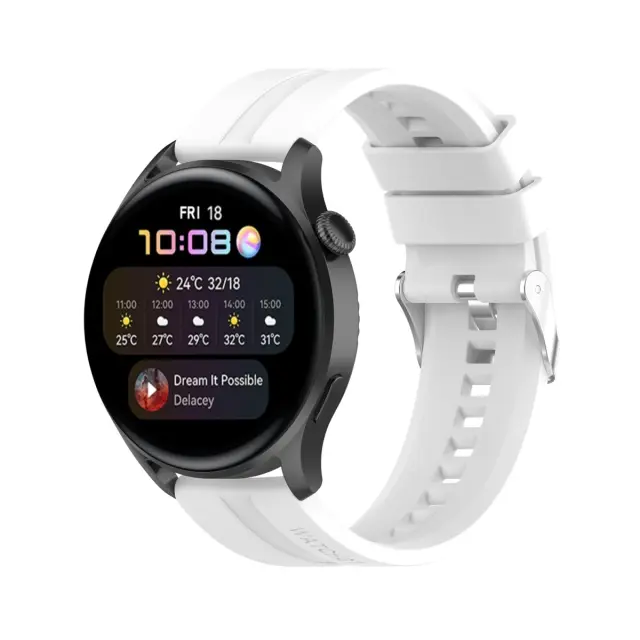 Silver Buckle Λουράκι για Smartwatch 22mm-White OEM
