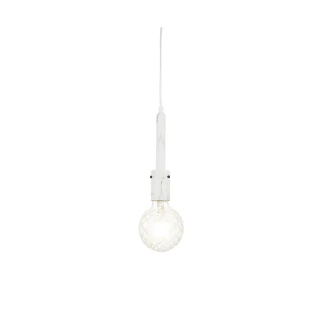 AcaLight Offer NETTO ΦΩΤΙΣΤΙΚΟ ΚΡΕΜΑΣΤΟ ΛΕΥΚΟ ΜΑΡΜΑΡΙΝΟ ΜΕΤΑΛΛΙΚΟ ΣΥΜΒΑΤΙΚΟ 1ΧΕ27 IP20 Φ100mm