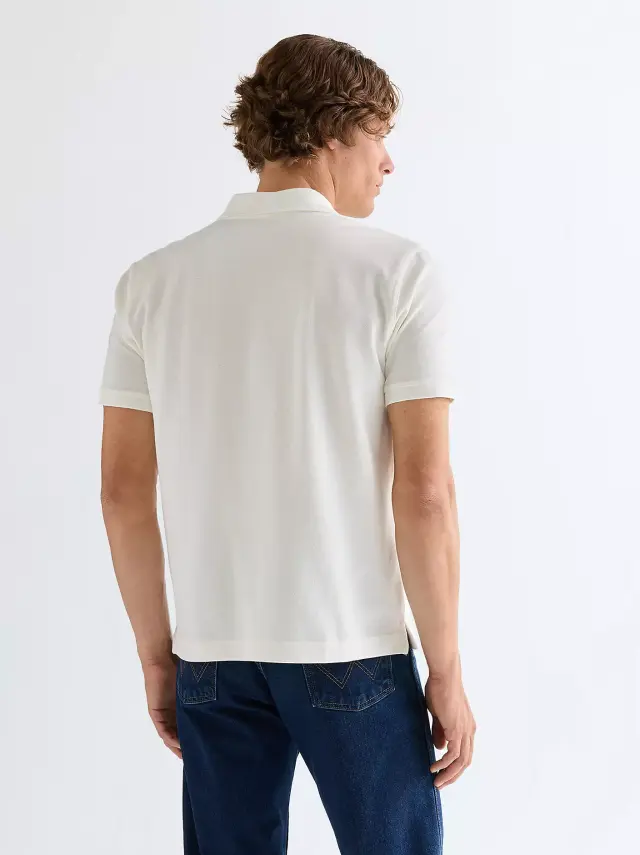 Wrangler Ανδρικό Pique Polo Shirt 112377979 – Worn White - XXL 2