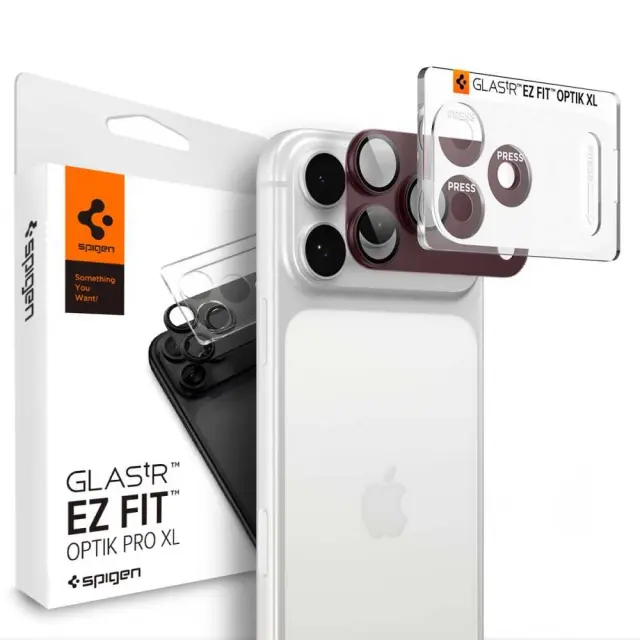 Spigen Optik Pro XL Glas.tR EZ Fit Camera Protector iPhone 18 Pro Max Μπορντό