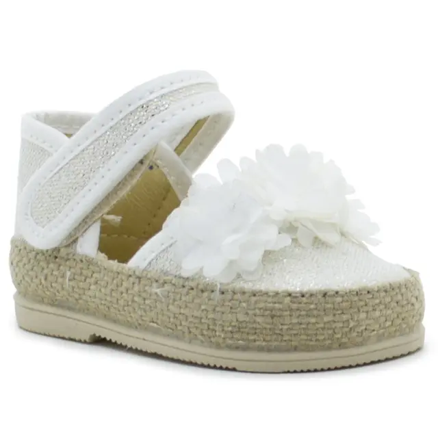 Εσπαντρίγια Vulladi Λευκή με Glitter και λουλούδια 8501-701 - 23 2