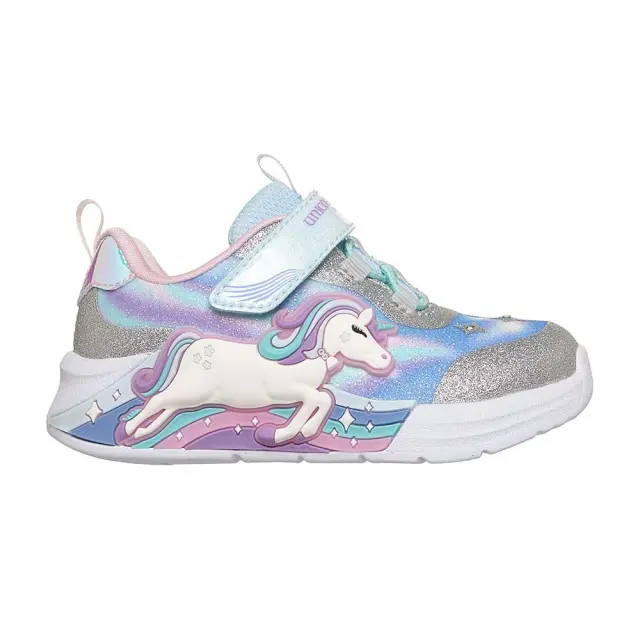 Skechers Infant's S-Lights Unicorn Chaser Μπλε - Ασημί 302298N-SMLT (Skechers)