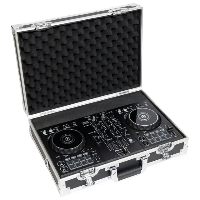 WALKASSE W-CONTROL-S Flight case Pick n Pluck foam Pioneer® DDJ-FLX4/ DDJ-400, NI® S2MK3, Denondj® PRIME GO and similar size controllers, Silver.