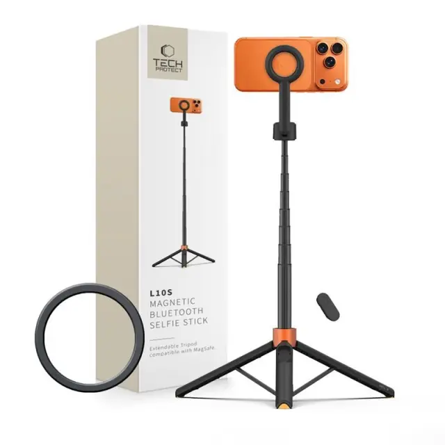 Tech-protect L10s Magsafe Bluetooth Selfie Stick Tripod Black/orange