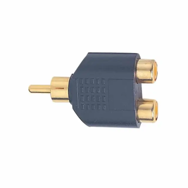 ELECTROVISION Gold Plated Phono Plug to 2x RCA Phono Sockets Set Parallel Adaptor (F371D)