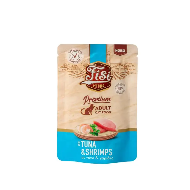 Fisi Mousse Cat Adult Τόνος & Γαρίδες 24x80gr