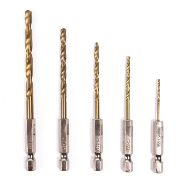 Drill set 5 pieces titanium bit 4/5/6/8/10 mm