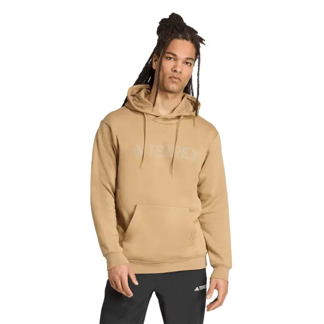 adidas Performance Men's Terrex Multi Large Logo Fleece Hoodie Μπεζ JM2821 (adidas Performance) - Small