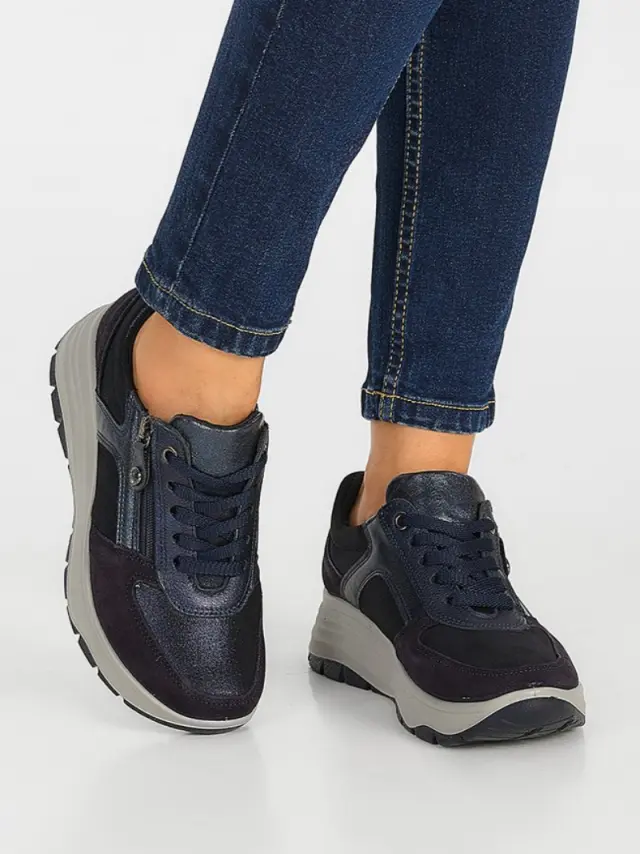 Imac Sneakers Γυναικείο δέρμα/δέρμα Nubuck Μπλέ IMA/856870 BLUE 2