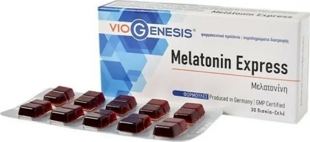 Viogenesis Melatonin Express Συμπλήρωμα Διατροφής με Μελατονίνη για τον Ύπνο 30 Chew.tabs