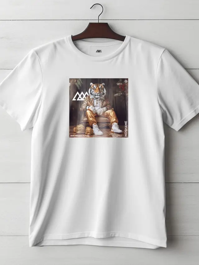 T-shirt Noshame® Λευκό με τύπωμα Boss Tiger - 112367 - XXL 2