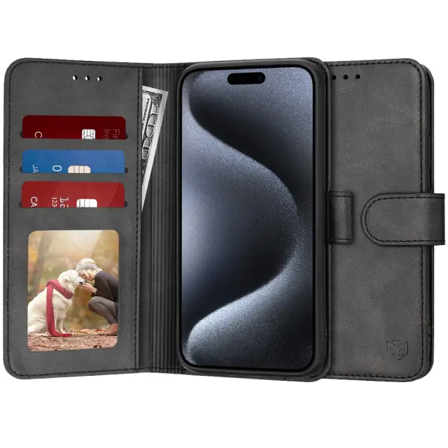 Techsuit® Diary Θήκη Βιβλίο για iPhone 15 Pro- Black