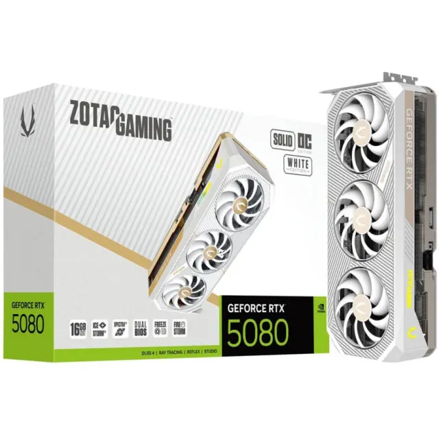 Zotac GeForce RTX 5080 SOLID OC White edition (DLSS 4, 3x DisplayPort, 1x HDMI 2.1)