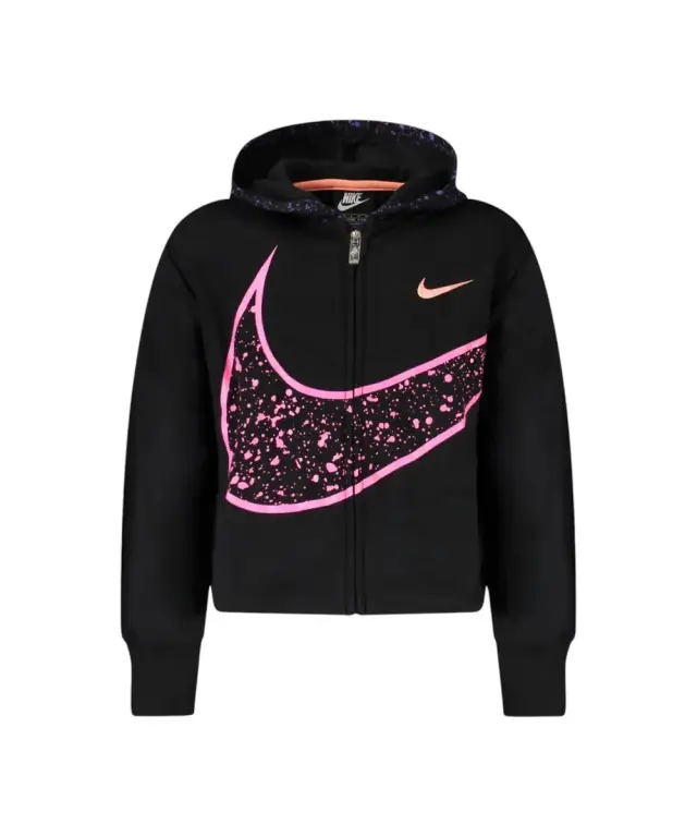Nike - Παιδική Μπλούζα Φούτερ Cardigan Splatter 36J287-023 Μαύρο - 3 ετών