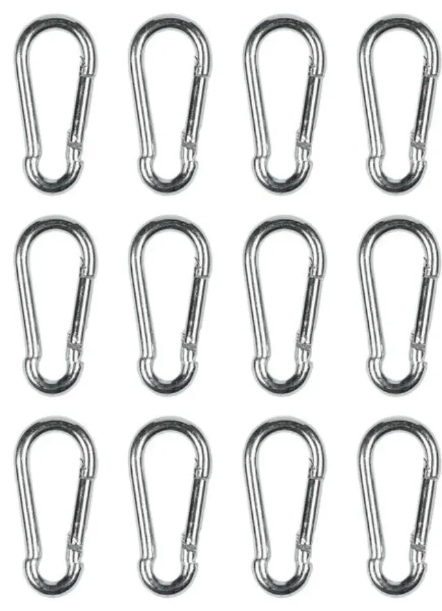 Carabiner hooks set 12 pieces 5 x 50 mm