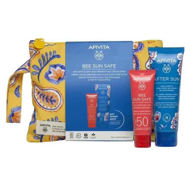 Apivita Set bee sun safe anti-spot & anti-age face cream spf50+ 50ml + δώρο after sun cool & sooth gel cream 100ml