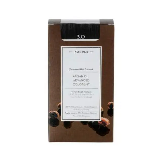 Korres Argan Oil Advanced Colorant Μόνιμη Βαφή Μαλλιών 3.0 Καστανό Σκούρο Φυσικό, 50ml 3
