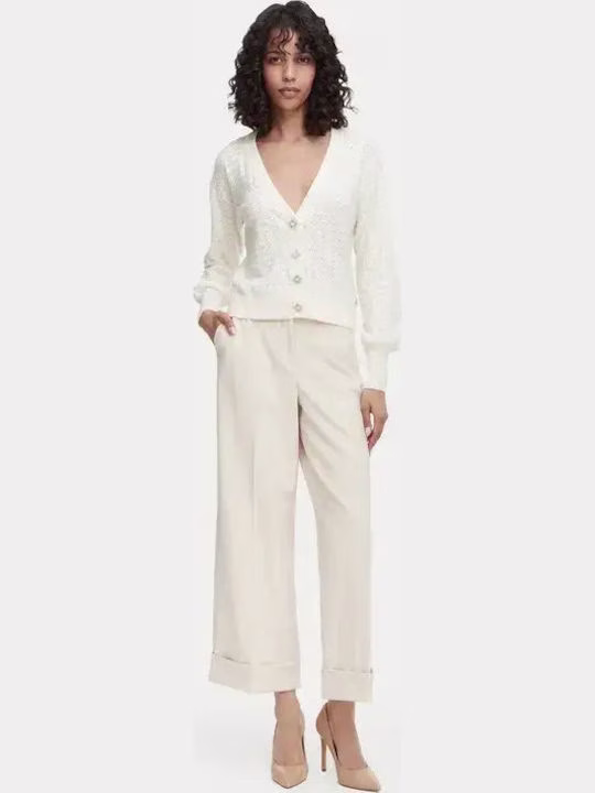 Guess Γυναικεία Ζακέτα Πλεκτή με Κουμπιά Off White Ιβουάρ - M 2