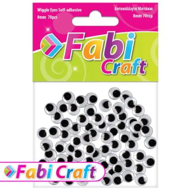 Ματάκια Αυτοκόλλητα Fabi 8mm 70τεμ