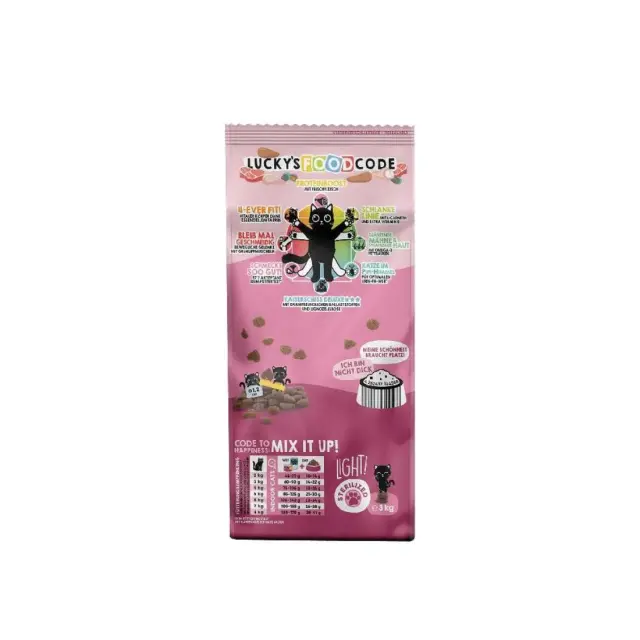 Lucky Lou Food Code Adult Light / Sterilized Πουλερικά & Φρέσκο Αρνί 3kg 2