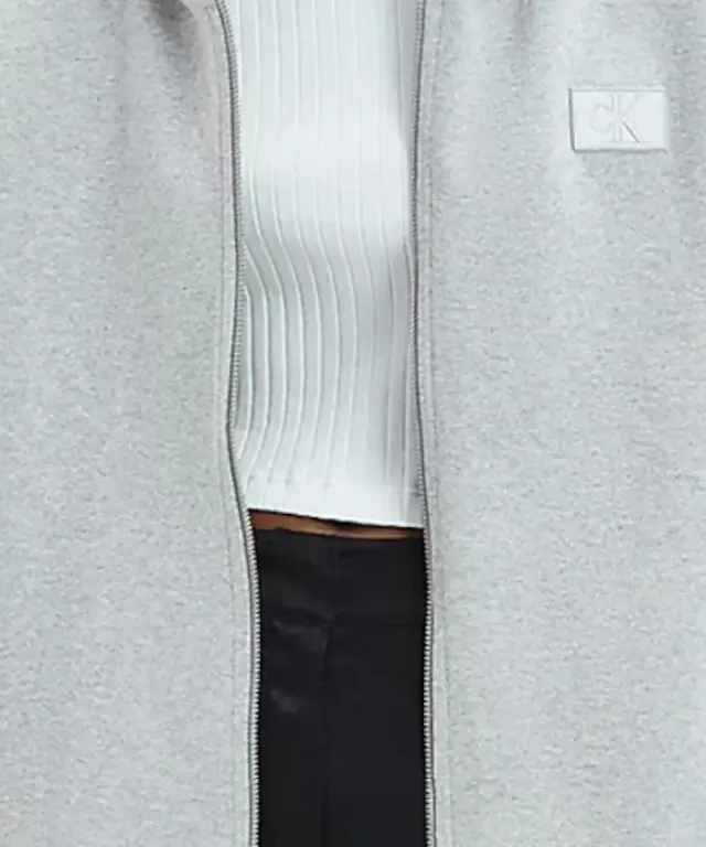 Calvin Klein - Γυναικείο Φούτερ Zip Detail Logo Regular Fit J20J219756-P01 Γκρι - XS 3