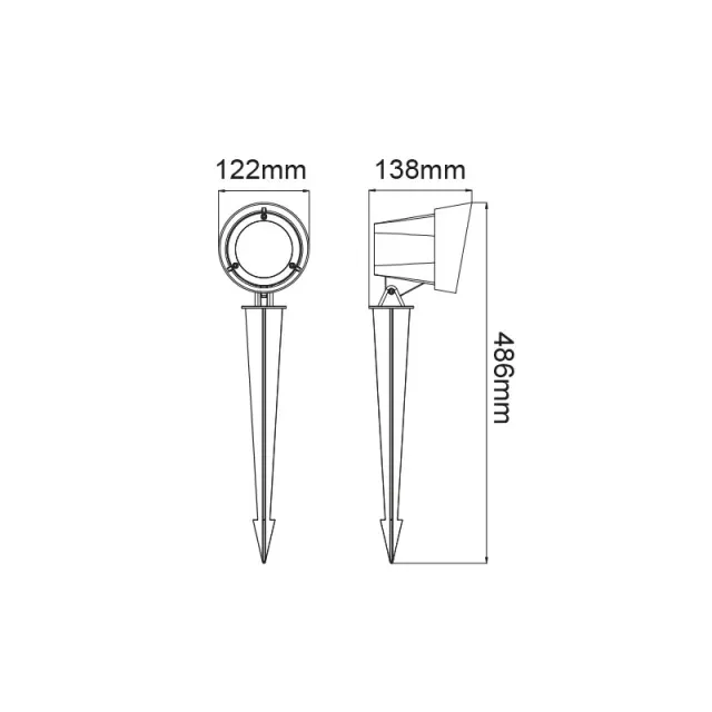 LED COB SPOT LUMINAIRE & SPIKE 19W 1400LM 40° 230V AC 3.000K DARK GREY CRI80 IP65 30.000HRS / LG9202G 3