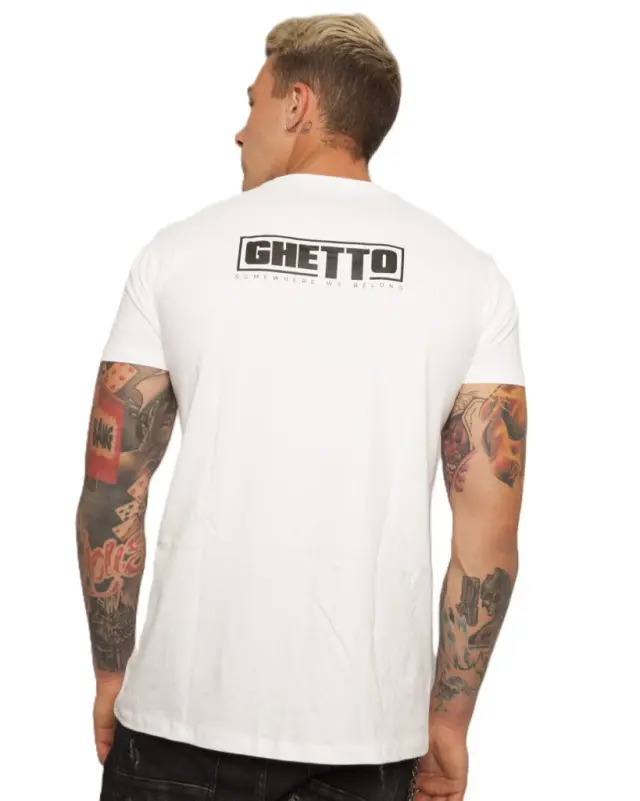 Ghetto Black Mask White T-Shirt Men’s | Somewhere We Belong 2