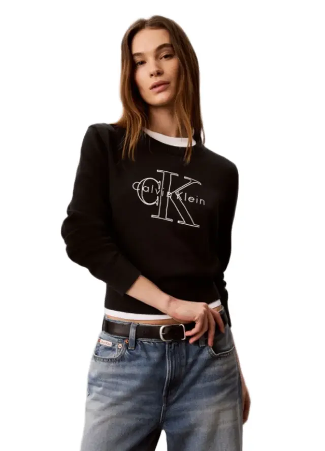 Calvin Klein γυναικείο πλεκτό πουλόβερ με λογότυπο LV047G322G-2