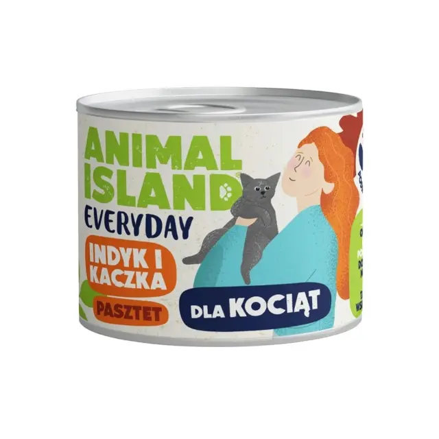 ANIMAL ISLAND Everyday Turkey and duck for kittens - wet cat food - 185g