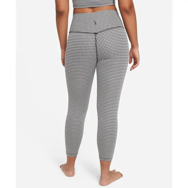 Nike Gingham Crop Leggings (DA1092-133) - Λευκό-Μαύρο 2