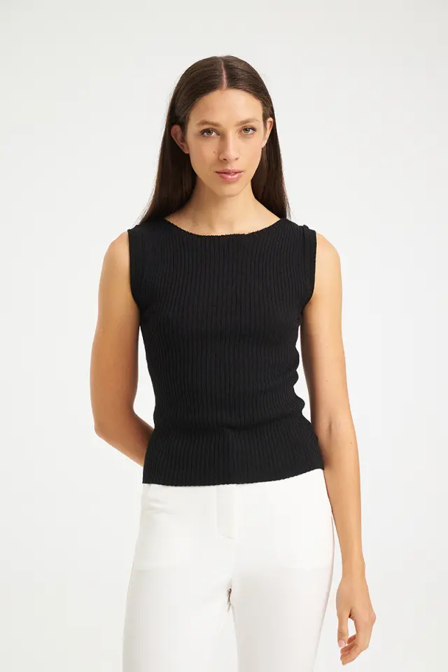 Ριπ Πλεκτό Τοπ με Στρογγυλή Λαιμόκοψη VENETSIA KNIT TOP - XS